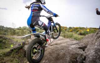 Photo of Lexelle sponsored rider, Carrie Dickinson, in round 1 of the AMCA Ladies British Championships at Scunthorpe MCC.