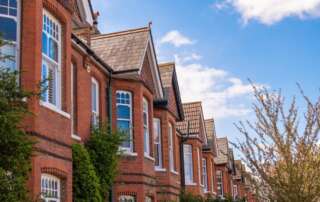 Row of houses in the UK.